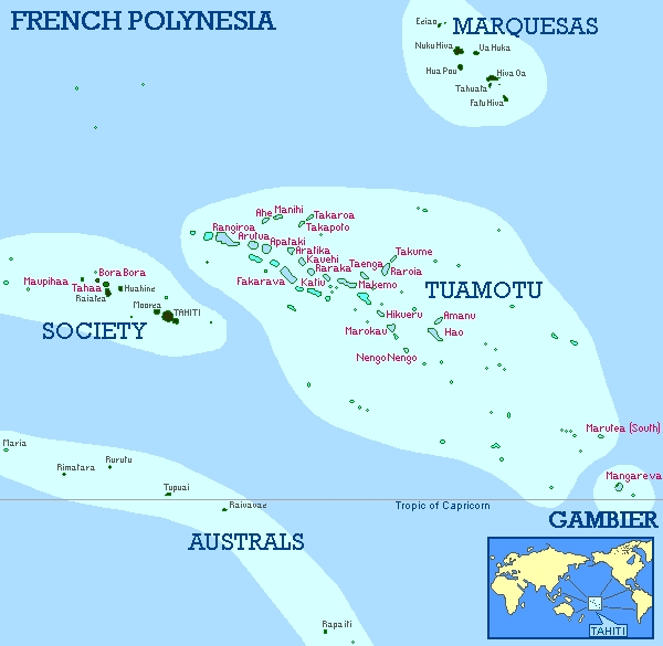 Carte de Polynesie Francaise