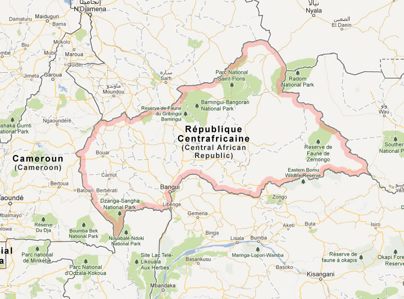 carte de Republique Centrafricaine
