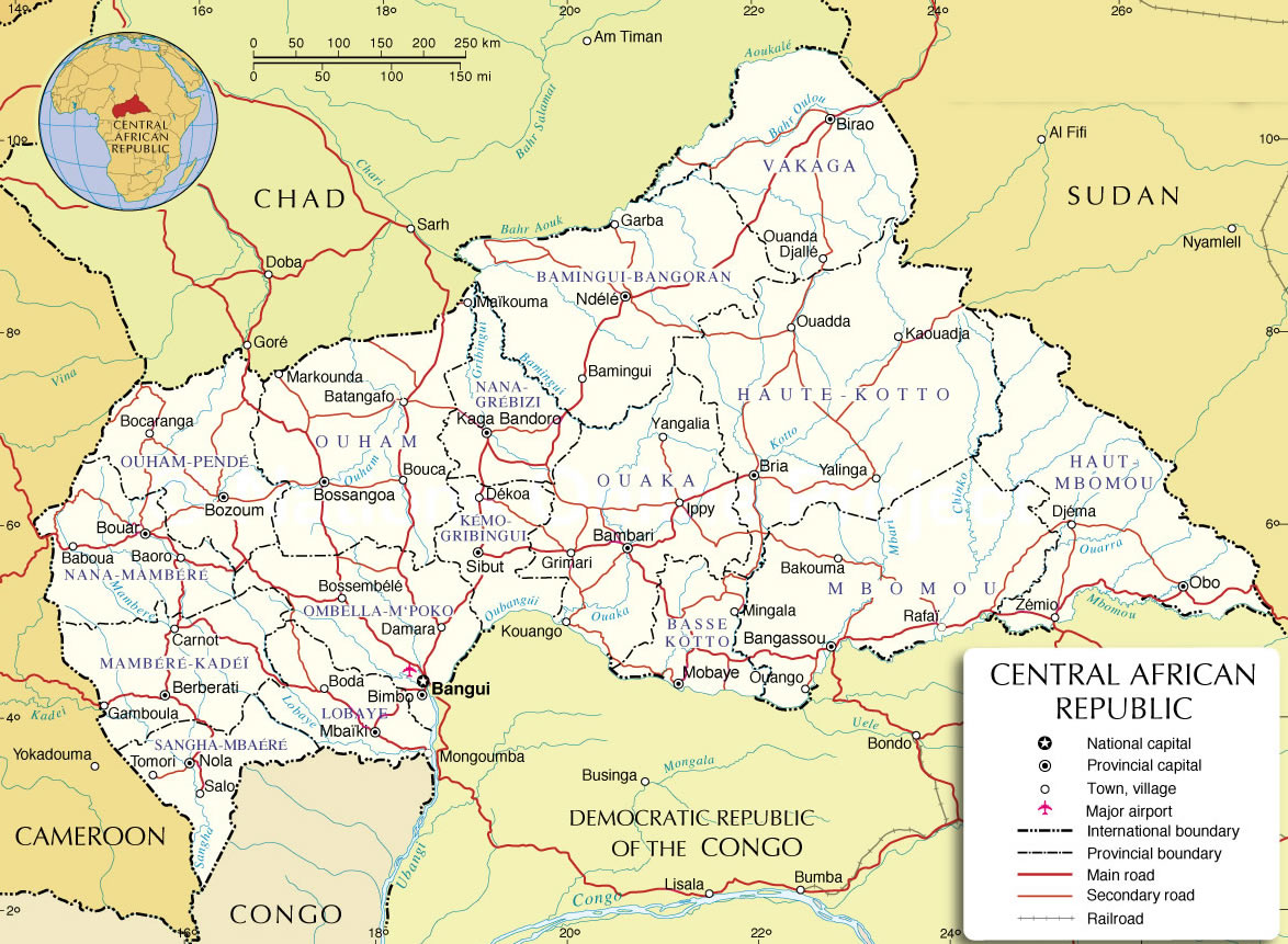 Republique Centrafricaine carte