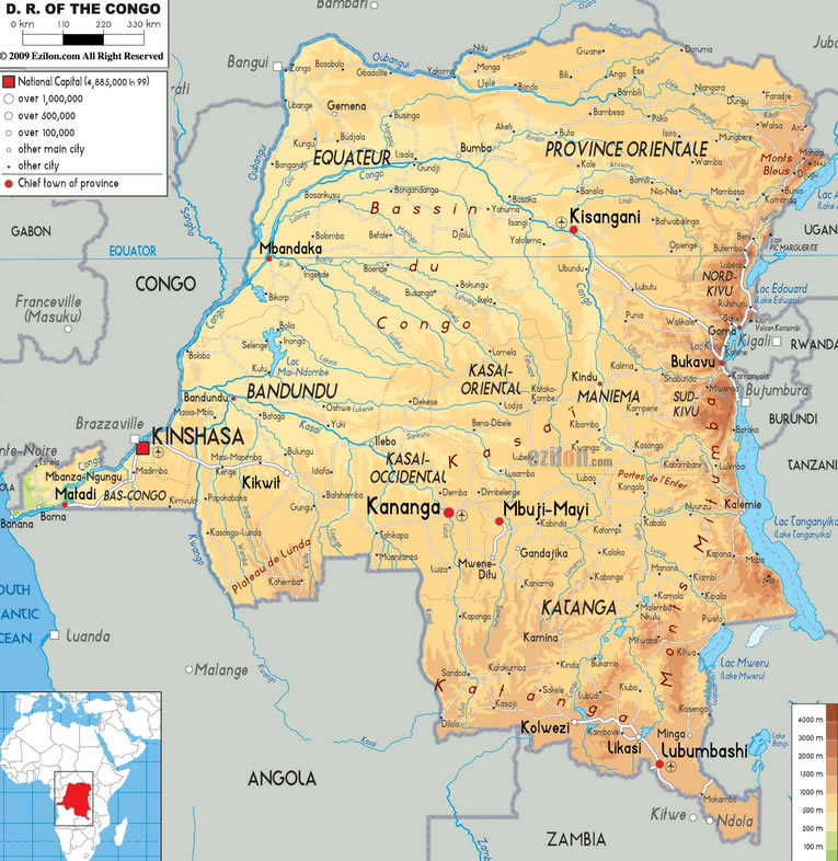 Carte de Republique Democratique du Congo