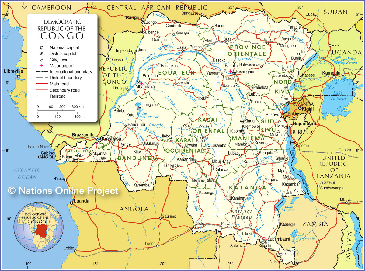 Republique Democratique du Congo politique carte