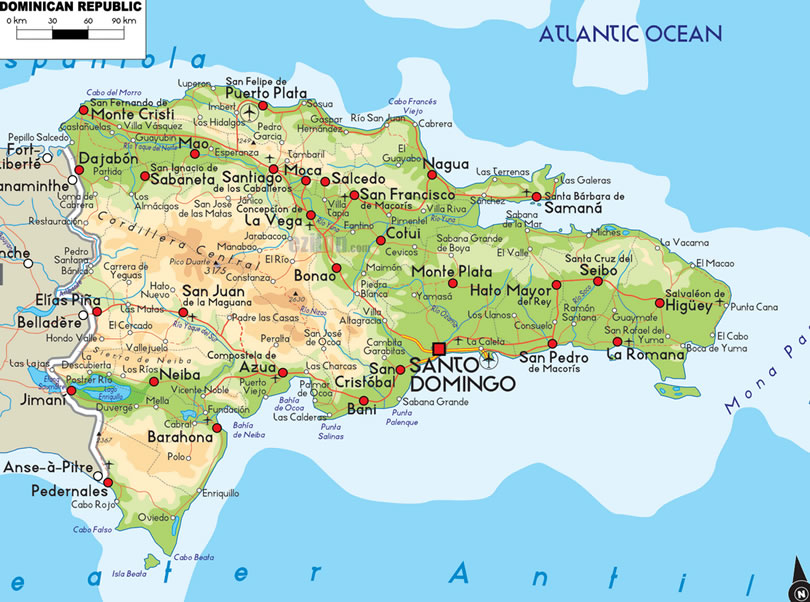 carte de Republique Dominicaine