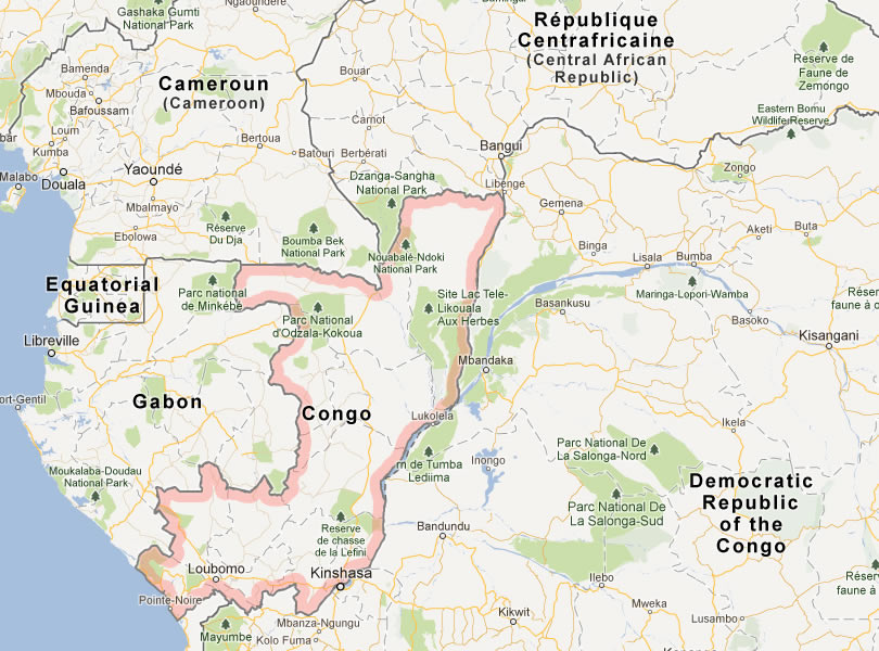 Carte de Republique du Congo