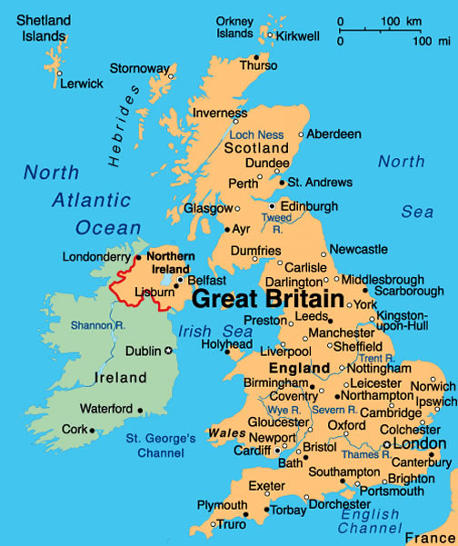 carte de Royaume Uni