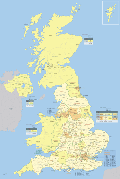 carte de the administratif Royaume Uni