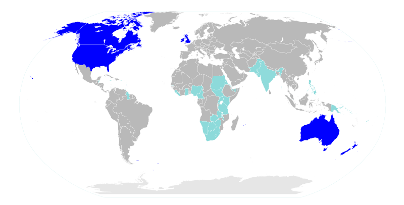 english speakers around monde