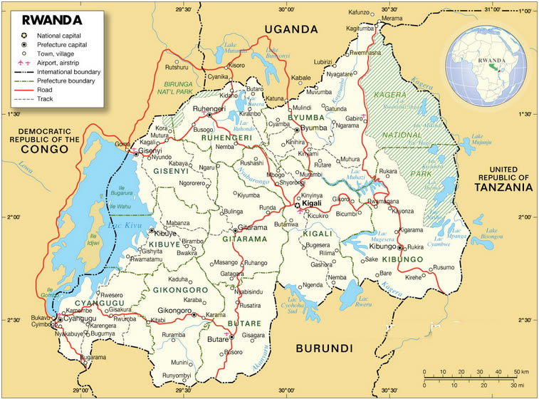 carte de Rwanda