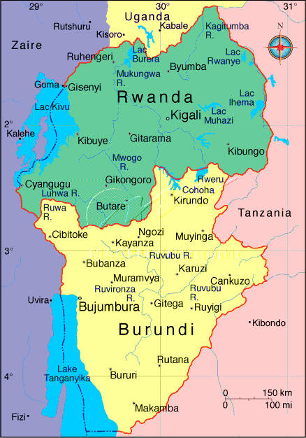 carte de Rwanda