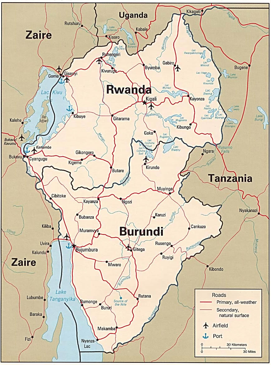Rwanda carte