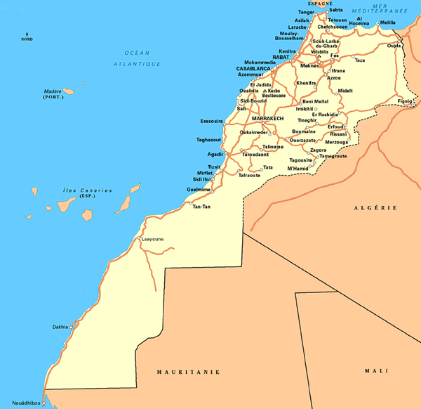 Sahara Occidental carte