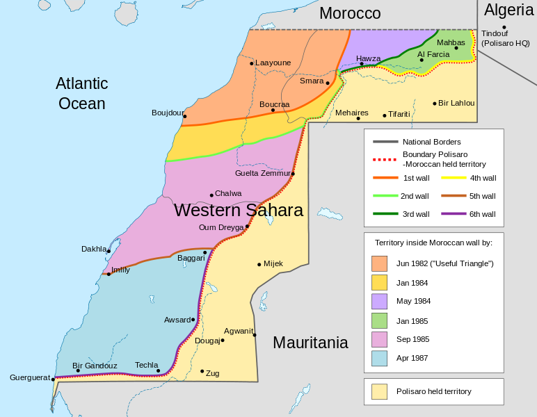 Sahara Occidental marocain carte