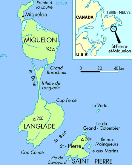 Carte de Saint Pierre et Miquelon