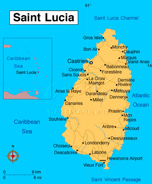 Carte de Sainte Lucie