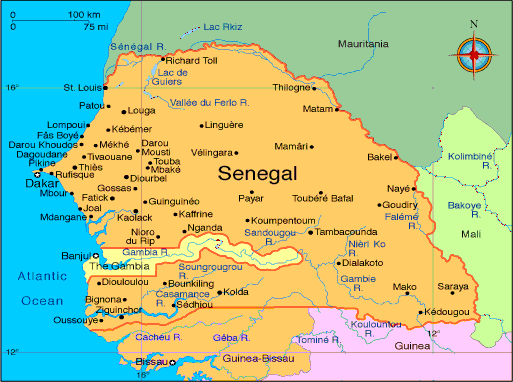 Senegal politique carte
