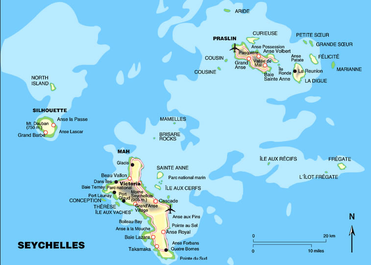 carte de Seychelles