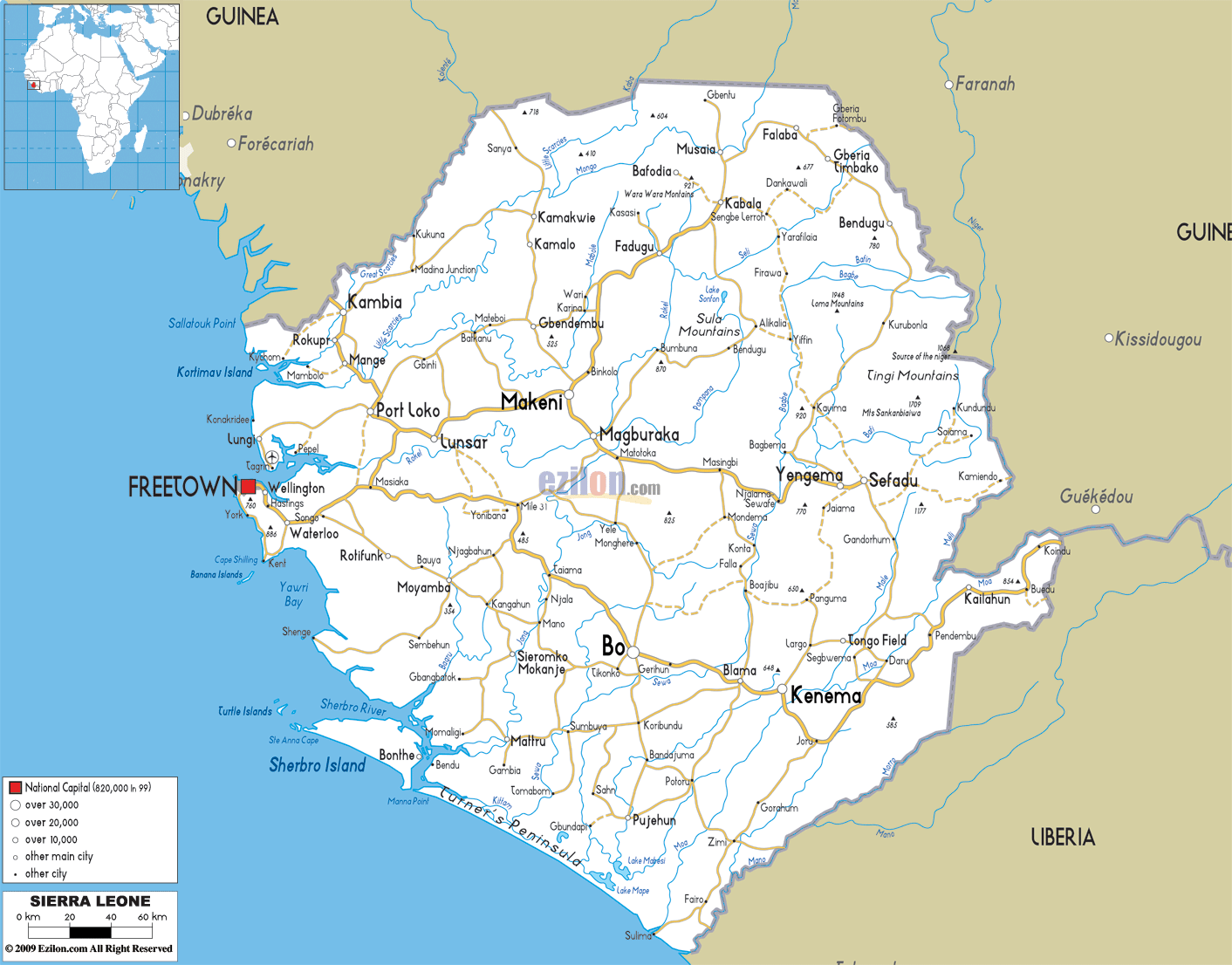 carte de Sierra Leone