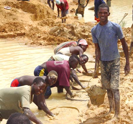 Diamond mineurs Sierra Leone