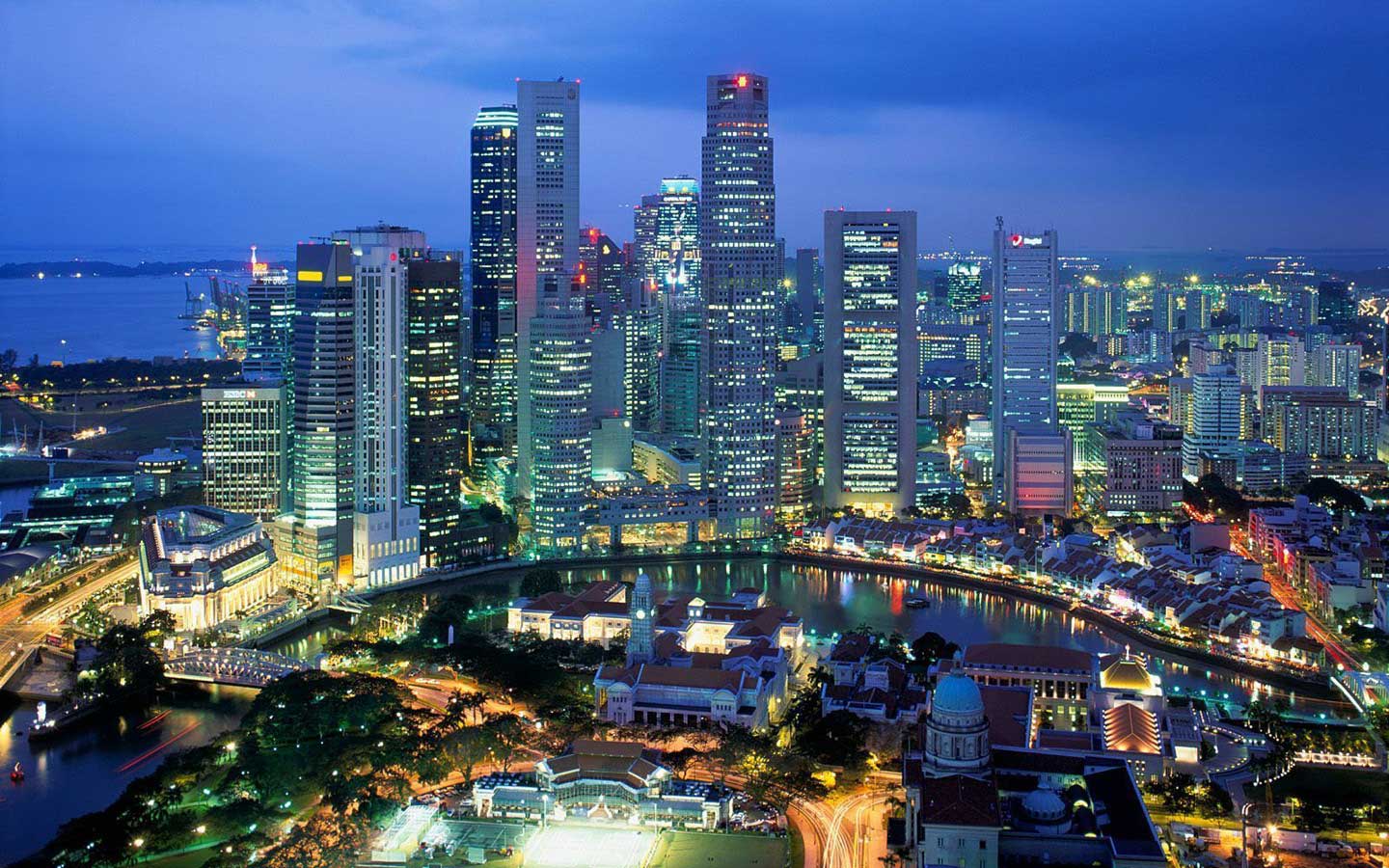 Vue aerienne de singapour