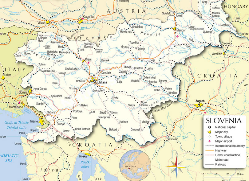 Carte de Slovenie