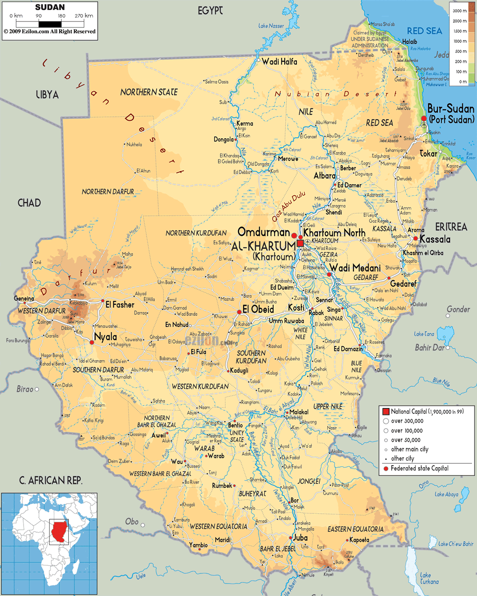 carte de Soudan