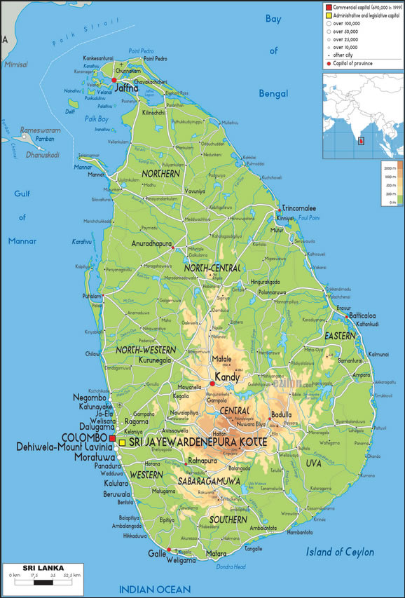 Carte de Sri Lanka