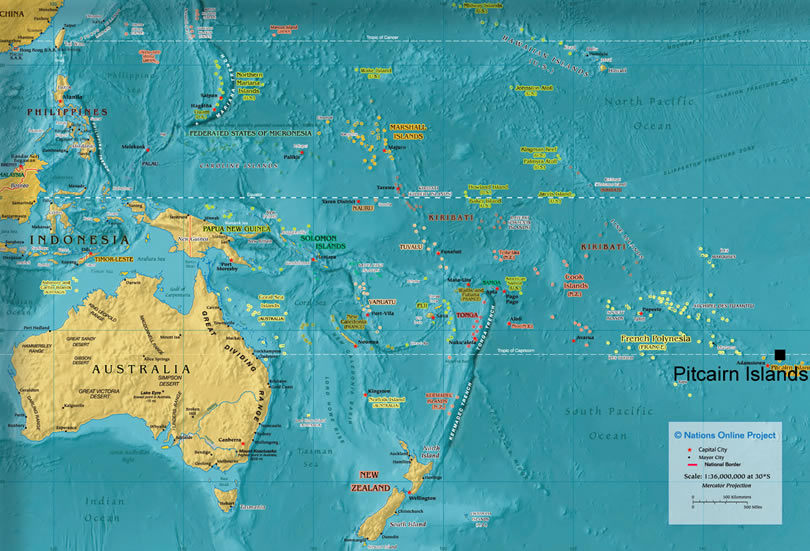 carte de Iles Pitcairn