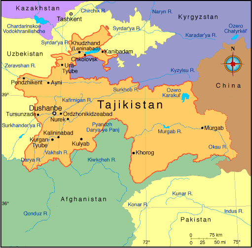Tadjikistan carte