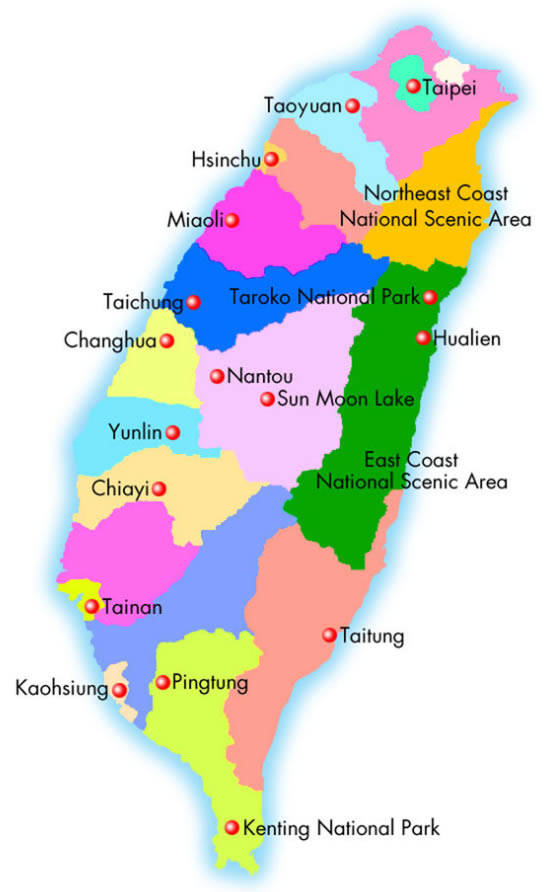 Carte de Taiwan