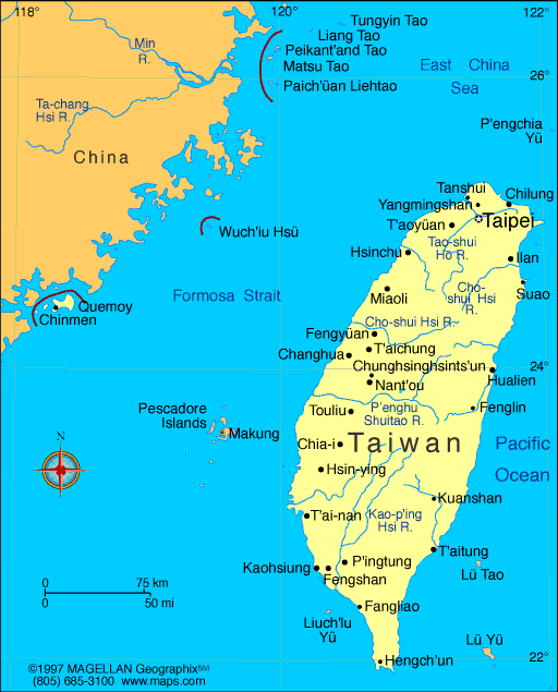 carte de Taiwan