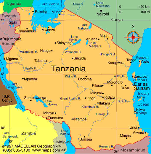 Tanzanie carte