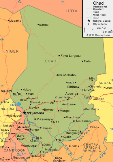 Carte de Tchad