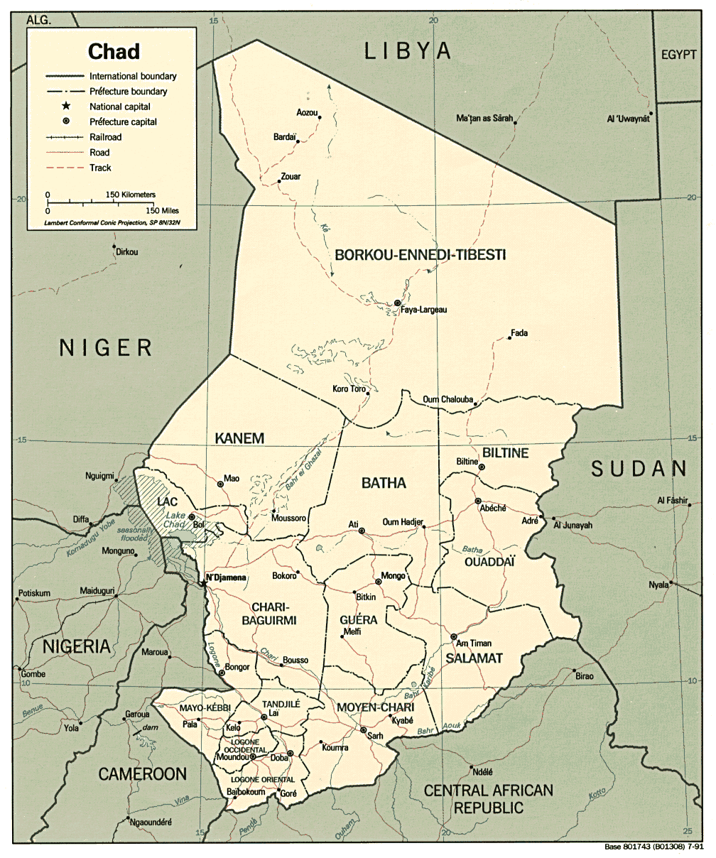 carte de Tchad