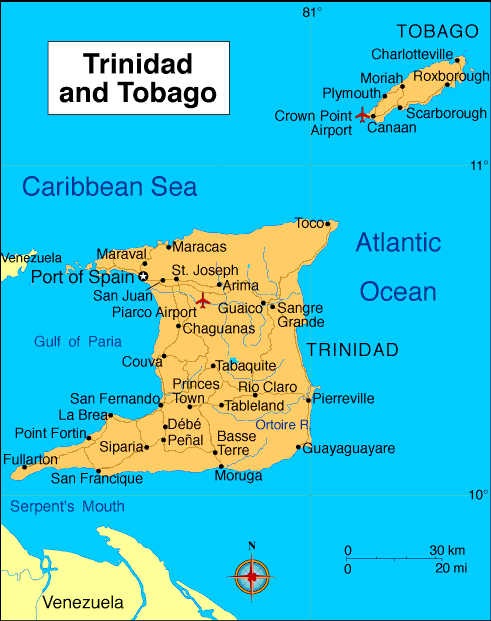 Trinite et Tobago carte