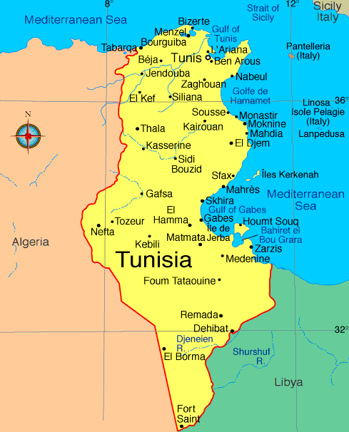 carte de Tunisie