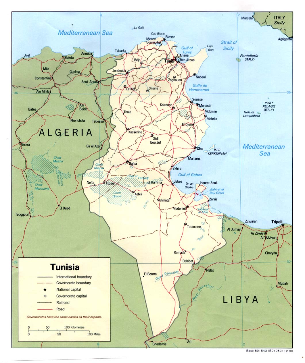 tunisie carte