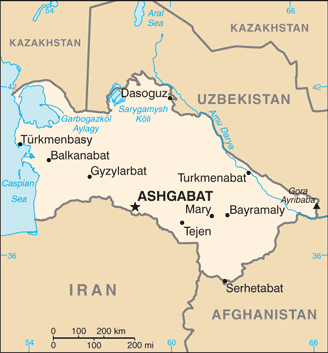 Turkmenistan carte