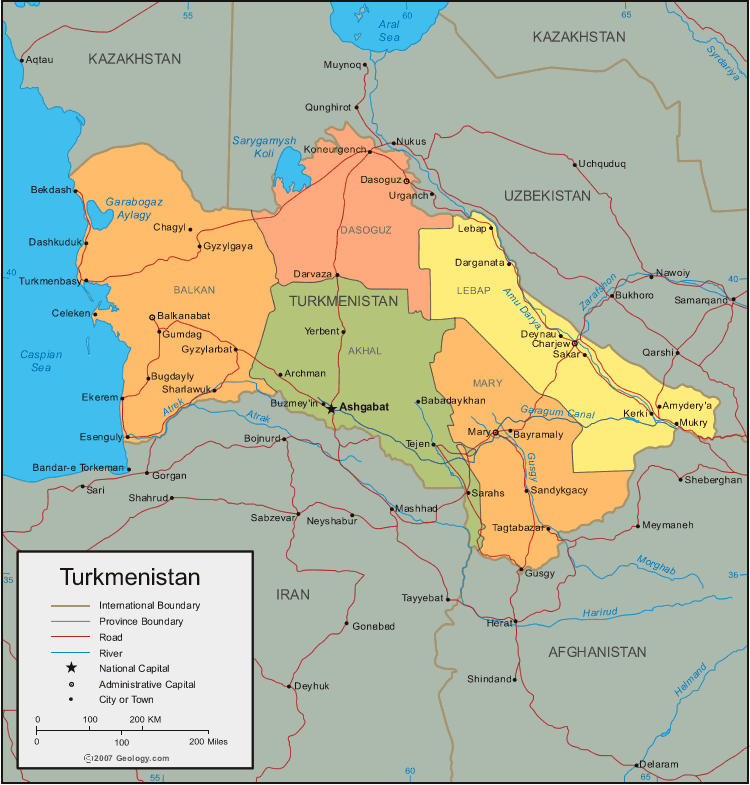 turkmenistan carte