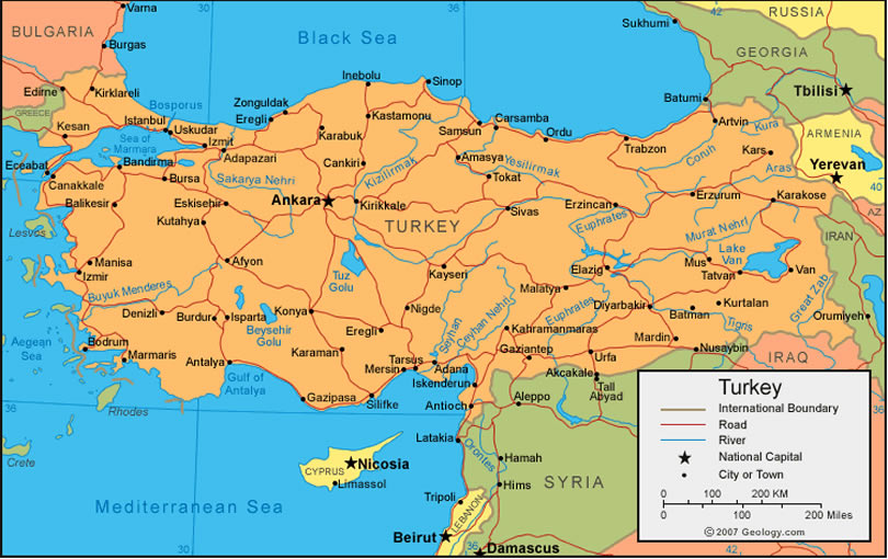 map of turquie