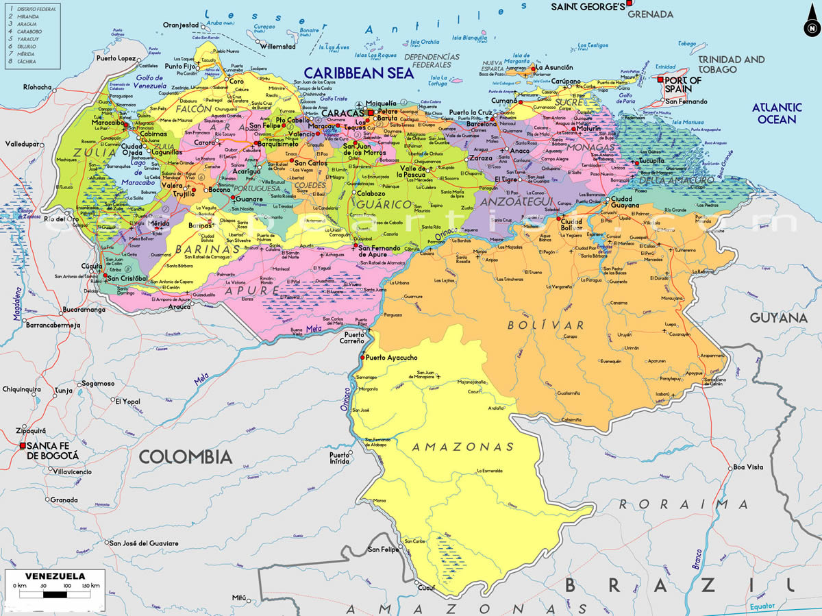 Venezuela politique carte