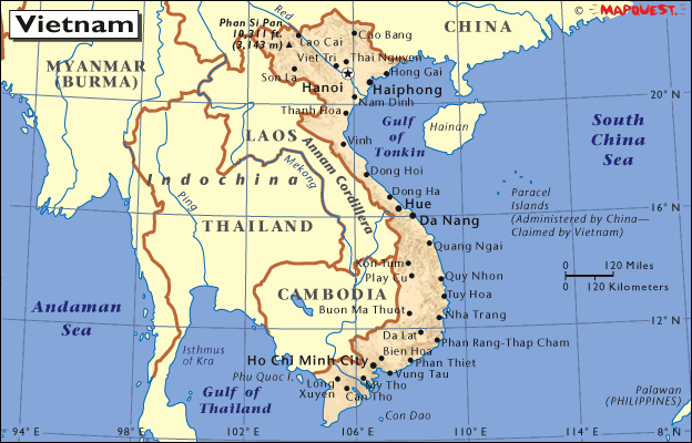 carte de vietnam