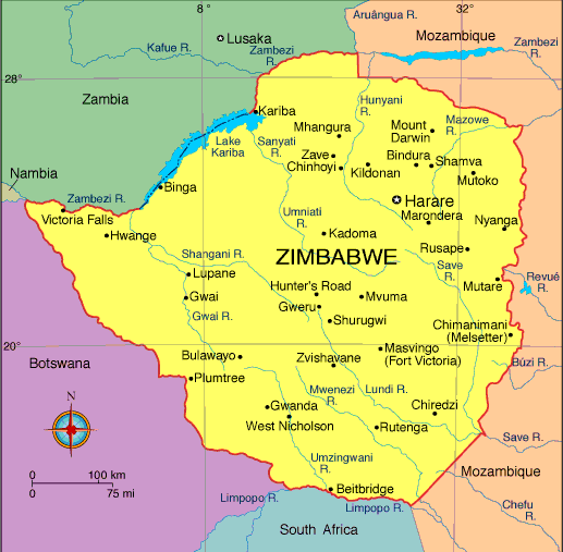 carte de zimbabwe