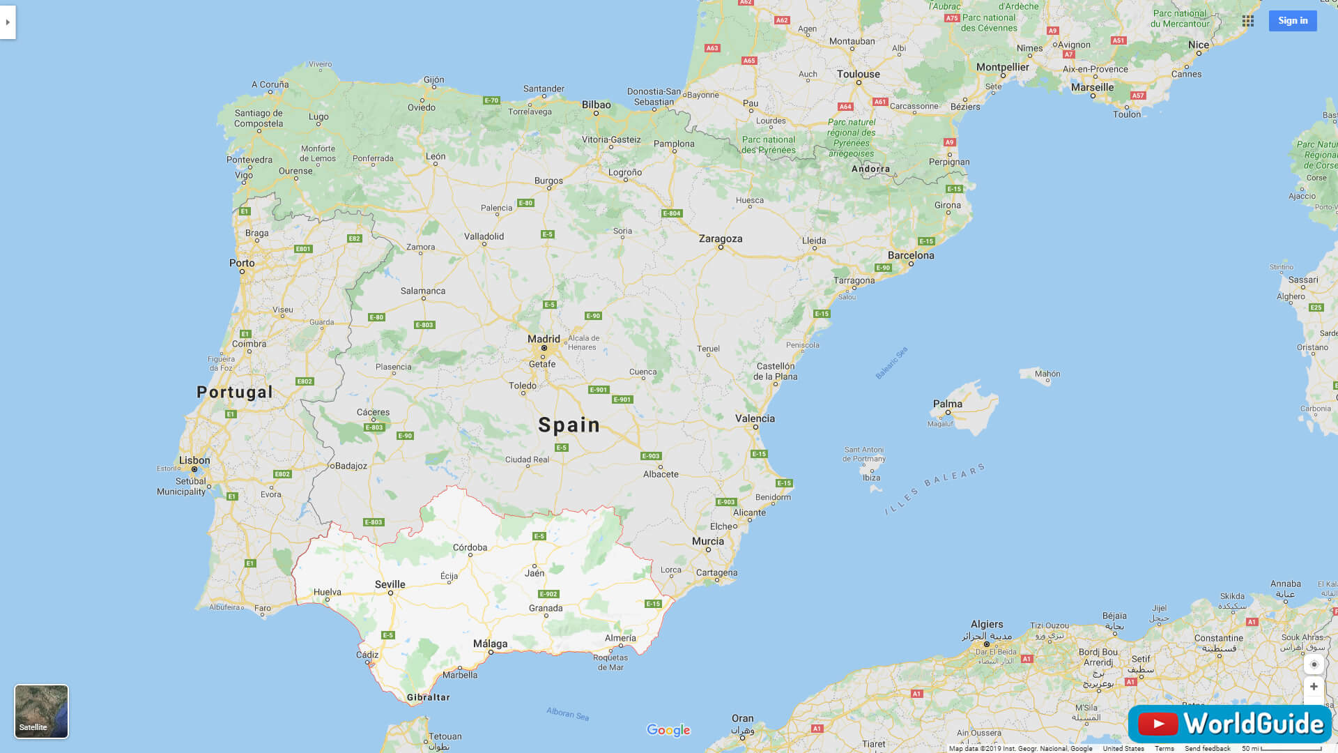 Andalucia Espagne Politique Carte