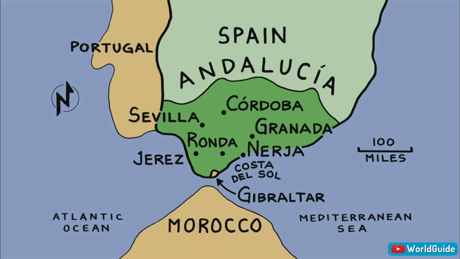 Andalucia Espagne Voyage Carte