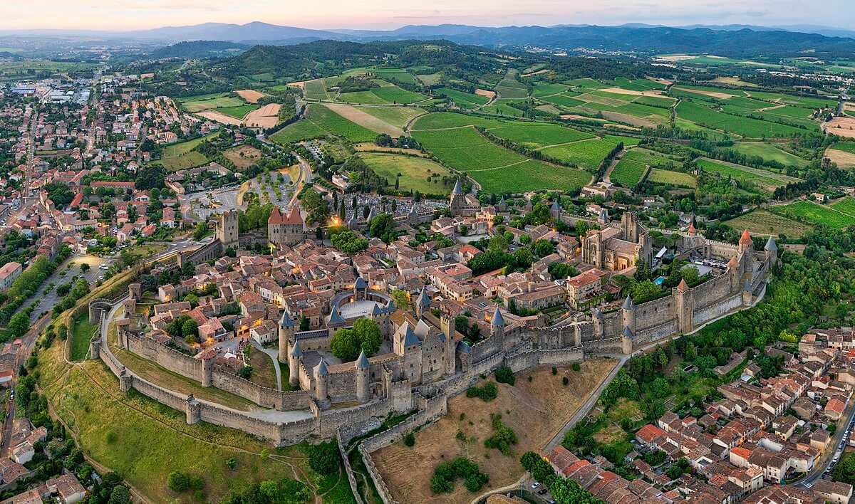 carcassonne vue aerienne france